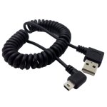 C�ble � ressort usb 2. 0 � angle droit de 90 degr�s a m�le � angle droit mini b 5p m�le pour disque dur ...