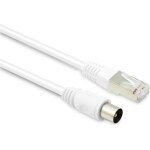 C�ble rj45 / tv coaxial 9, 52mm prise m�le / male pour r�ception television, tnt, satellite, d�codeur, ...