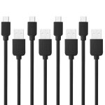 C�ble pour samsung, huawei, xiaomi, lg, htc et autres smartphones 4 pcs 1 m haute vitesse micro usb vers ...