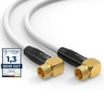 Câble sat premium 4m - câble coaxial connecteur f coudé 90 classe a + - câble antenne fiche f pour tv, ... Câble sat premium 4m - câble coaxial connecteur f coudé 90 classe a + - câble antenne fiche f pour tv, ...