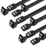 Cble sata iii, lot de 6 cbles sata iii 6 gbps a angle droit de 90 degrs avec loquet de verrouillage ...