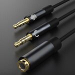 Cble sparateur audio jack microphone pour casque, 3. 5mm, femelle  mle, extension aux cbles pour ...