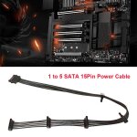 Câble séparateur de disque dur en cuivre étamé sata 15 broches, 1 à 5 ports, cordon d'alimentation pour ... Câble séparateur de disque dur en cuivre étamé sata 15 broches, 1 à 5 ports, cordon d'alimentation pour ...