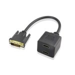 C�ble s�parateur dvi 24 + 1 m�le vers double hdmi, compatible femelle, pour moniteur pc, connexion hdtv ...