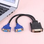 Cble sparateur mle  2 vga femelle, dvi - i, 24 et 5 broches, support de projecteur pour deux connexions ...