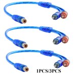 Cble sparateur en y pour cble audio de voiture, adaptateur rca 1 femelle  2 mle, cble av, connecteur ...