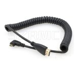 Câble spiralé micro hdmi vers hdmi coudé vers la gauche pour tablette, canon, sony, appareil photo reflex ... Câble spiralé micro hdmi vers hdmi coudé vers la gauche pour tablette, canon, sony, appareil photo reflex ...