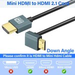 C�ble spiral� mini hdmi vers hdmi 90 degr�s c�ble spiral� mini hdmi vers hdmi 8k ultra fin hdmi m�le ...