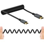 C�ble spiral� mini hdmi vers hdmi, hdmi m�le vers mini hdmi m�le spiral�, c�ble mini hdmi vers hdmi torsad� ...