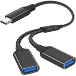 Cble de splitter typec, 3 en 1 mle vers 3usb 2. 0 1typec tte de femme splitter, charge du cordon d'alimenta ...