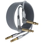 Câble stéréo audio jack 6, 35 mm (3m / 2 pack) cordon coudé instrument trs 1 / 4 mâle vers mâle à angle ... Câble stéréo audio jack 6, 35 mm (3m / 2 pack) cordon coudé instrument trs 1 / 4 mâle vers mâle à angle ...