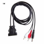 Cble stro usb aux, 1m, 3. 5mm, femelle vers 2 rca mle, pour voiture, bateau