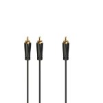Cble de subwoofer, fich. rca mle - 2 fich. rca mles, dor, 5, 0 m