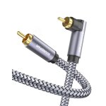 Cble pour subwoofer rca 90 degrs cble rca angle droit cble audio numrique coaxial - gris 1m