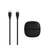 C�ble t�l�phone portable wefix cable silicone usb - c vers usb - c 1m noir + etui de rangement