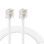 Cble tlphonique rj11, ltlphone rj11 modulaire 6p4c cble occidental connecteur plat prise tlphone ...