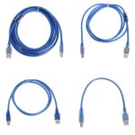 C�ble transparent usb 2. 0 bleu haute vitesse pour imprimante type a m�le vers type b m�le, double blindage ...