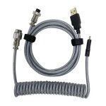 Câble tressé usb c 60 pouces, câble à ressort pour clavier mécanique de jeu Câble tressé usb c 60 pouces, câble à ressort pour clavier mécanique de jeu