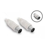 Cble tv coaxial 9, 52 mm mle / fem. + adaptateur mle / mle 5 m - blanc