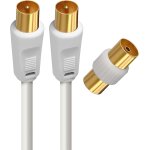 C�ble tv m�le / m�le 9, 52 mm - c�ble coaxial tv de 10 m - adaptateur femelle inclus - connexion d'un ...