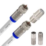 Cble tv rg6 - connecteur f en cuivre etanche avec cble f81 / rf pour rallonge, vido hd haute vitesse ...