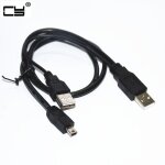 C�ble usb 2. 0 double type 2a m�le vers mini usb 0. 7, 2. 5 m / 70cm, 2 pieds, pour disque dur mobile ...
