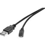 C�ble usb usb 2. 0 usb - a m�le, usb - micro - b m�le 0. 15 m noir contacts dor�s rf - 4463073 w648091 ...