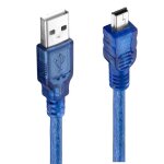 Cble usb 2. 0 type a  mini 5 broches mle, 1. 5m / 0. 3m / 0. 5m, feuille + tresse blinde