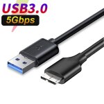Cble usb 3. 0 vers micro b pour disque dur, transfert de donnes, 5gbps, charge rapide, pour samsung ...
