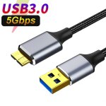 Cble usb 3. 0 vers micro b pour disque dur, transfert de donnes, 5gbps, charge rapide, pour samsung ...