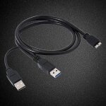 Cble usb 3. 0 y double a  micro - b noir, pour samsung galaxy s5 note 3 hub
