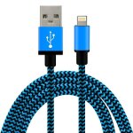 Cable usb 8 pin 1 metre en nylon tresse / metal renforce ultra - resistant pour iphone 6s + , 6 + , 6s, ...