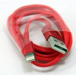 Cable usb 8 pin 1m pour iphone ipad ipod, couleur: rouge