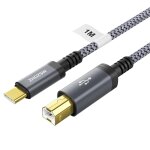 Cble usb b vers usb c tress de 1 m pour imprimante hp, epson, canon, scanner, lexmark, dac, clavier ...