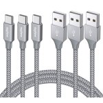 Cable usb c [1m lot de 3], cble usb c charge rapide 3a nylon tress cable usb a vers usbc chargeur pour ...