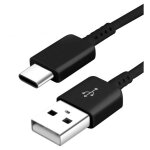 Cable usb type c chargeur noir pour samsung galaxy a8 / s9 / s9 plus
