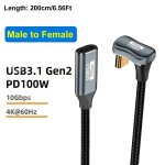 Cble usb c a c en forme de u pd 100w 5a usb 3. 2 type c rallonge de donnes 4k @ 60hz 10gbps cordon ...