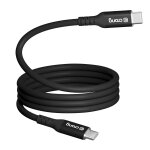 Cble usb - c vers usb - c 100w pd 5a 120cm soft link avec puce e - marker intelligent crong noir