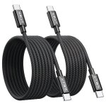 Cable usb c vers usb c, 2 pi�ces 2m 60w charge rapide, pour galaxy s24 s23, xiaomi, google pixel, ipad ...