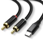 C�ble usb de type c vers 2 rca, type c vers 2 rca connecteur phono m�le c�ble, pc usb c vers st�r�o pour ...