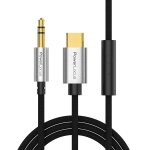 Cble usb c vers 3. 5mm jack, 1m aux 3. 5mm prise jack vers usb c cable audio avec microphone, nylon ...