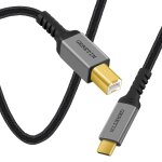 Câble usb c vers usb b 2m pour imprimante et scanner - nylon tressé compatible avec macbook pro / air, ... Câble usb c vers usb b 2m pour imprimante et scanner - nylon tressé compatible avec macbook pro / air, ...