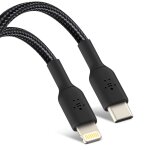 C�ble usb - c vers lightning power delivery 18w synchronisation 2m belkin noir