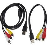 Cble usb mle 150cm vers 3rca mle 30cm femelle sparateur jack audio vido av camscope composite adaptateur ...