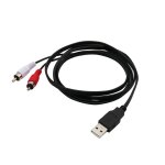 Câble usb a mâle vers 2x rca phono mâle, adaptateur audio - vidéo, 1. 5m, pour pc tv aux Câble usb a mâle vers 2x rca phono mâle, adaptateur audio - vidéo, 1. 5m, pour pc tv aux