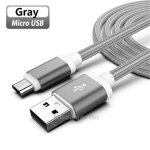 C�ble usb micro v8 en tissu nylon solide, 1m 2m 3m, 5 broches, pour samsung dock s7 edge note 2 4 xiaomi ...