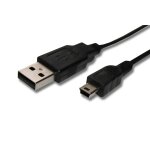 Cble usb a - mini - b 5 ples noir / black, longueur 1m, pour olympus vg - 110, vg110, remplace garmin, ...