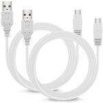 Cable usb pour nintendo wii u gamepad, lot de 2 chargeur cable