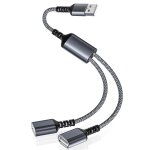 Cble usb rpartiteur 1m, type a mle vers 2 femelle rallonge nylon splitter multiprise y cordon double ...