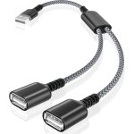 C�ble usb r�partiteur 1m, type a m�le vers 2 femelle rallonge nylon splitter multiprise y cordon double ...